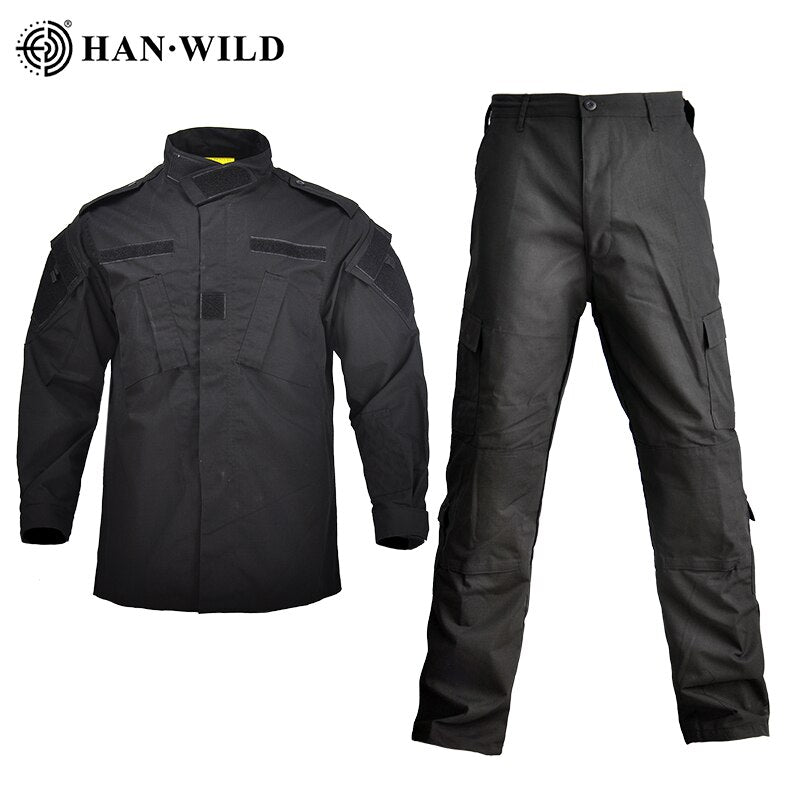 HAN WILD Men Military Uniform Army Clothing Airsoft Camo Tactical Suit Camping Combat Jackets and Pants Militar Soldier Clothes