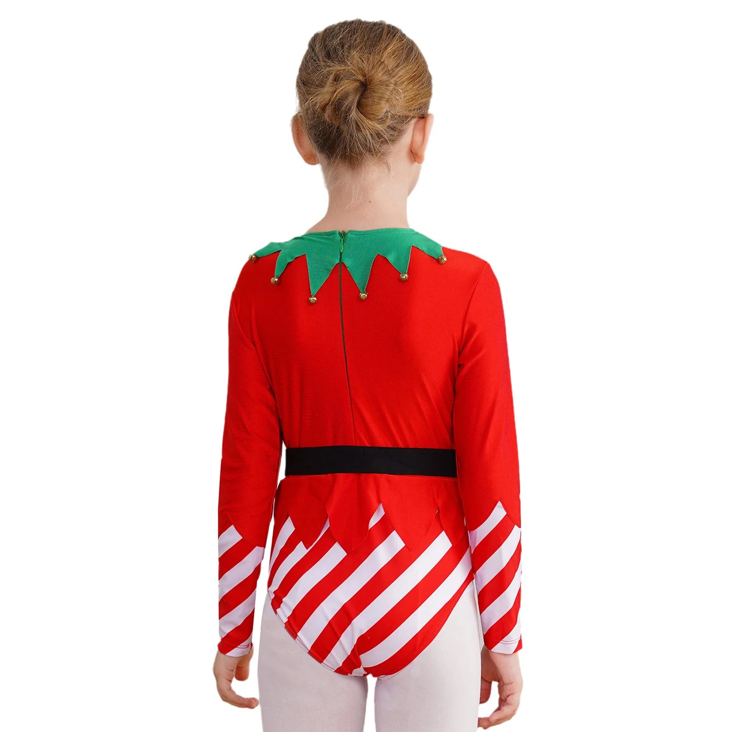 Kinder Mädchen Weihnachten Tanz Trikots sportliche Gymnastik Bodysuit Santas Helfer Weihnachten Party Urlaub Bühne Performance Kostüm