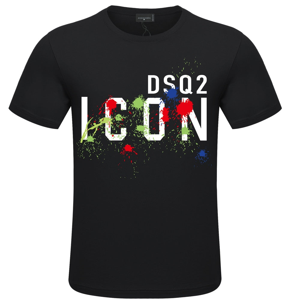New DSQ2 Brand Cotton ICON DSQ2 letter Style Men's and Women's T-shirt casual O-Neck T-shirt short sleeve Tees T-shirt for men