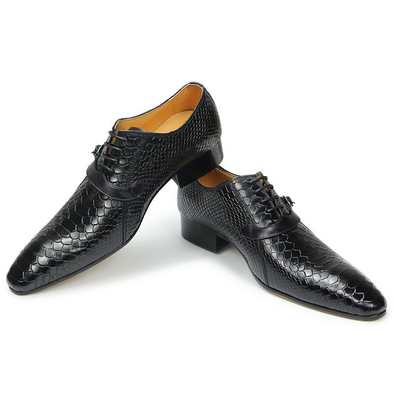 Men Dress Shoes Formal Oxfords Serpentine&amp;Metal Buckle Decorate Wedding Wear Elegant Casual Leather  Zapatos De Hombre Best Gift