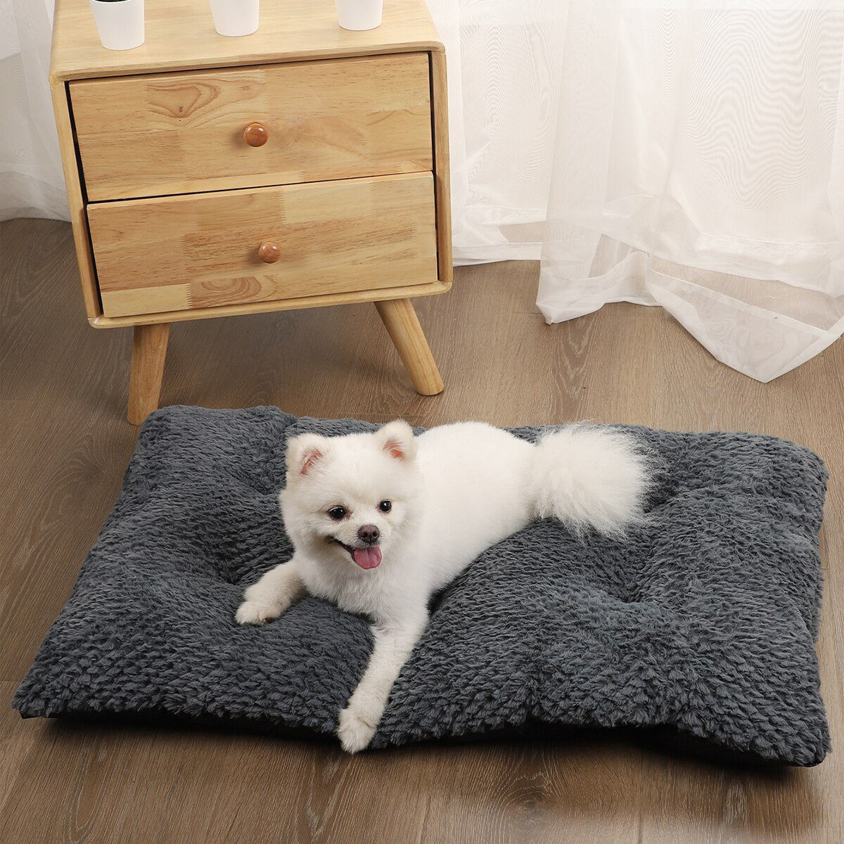 Dog Mat Pet Bed Kennel Beds for Dogs Small Supplies Large Plush Washable Medium Basket Warm Accessories Accessory Fluffy Sofa