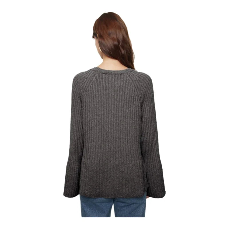 Trendyol TYZA Damen-Pullover, lässig, Übergröße, Rundhalsausschnitt, einzelnes Nummernschild, einfarbig, Strickwaren, Pullover mit Standardärmeln und Pullover