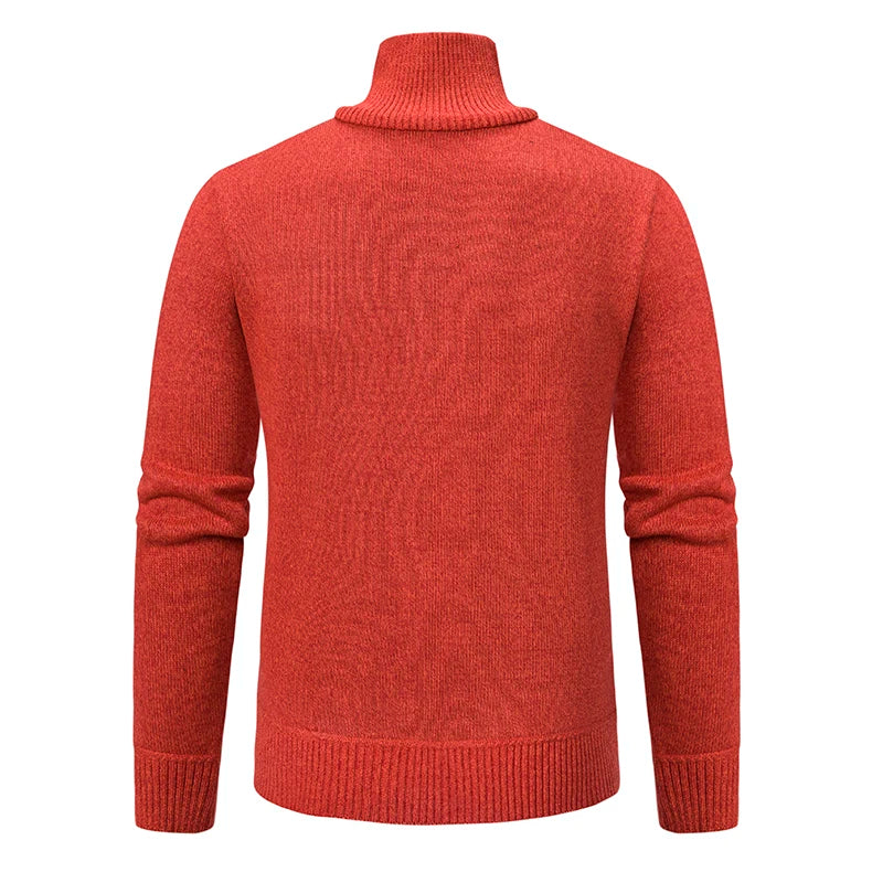 Herbst Winter Herren Strick pullover halber Reiß verschluss Pullover Herren Mode Slim Fit Stehkragen warme lässige Strick pullover