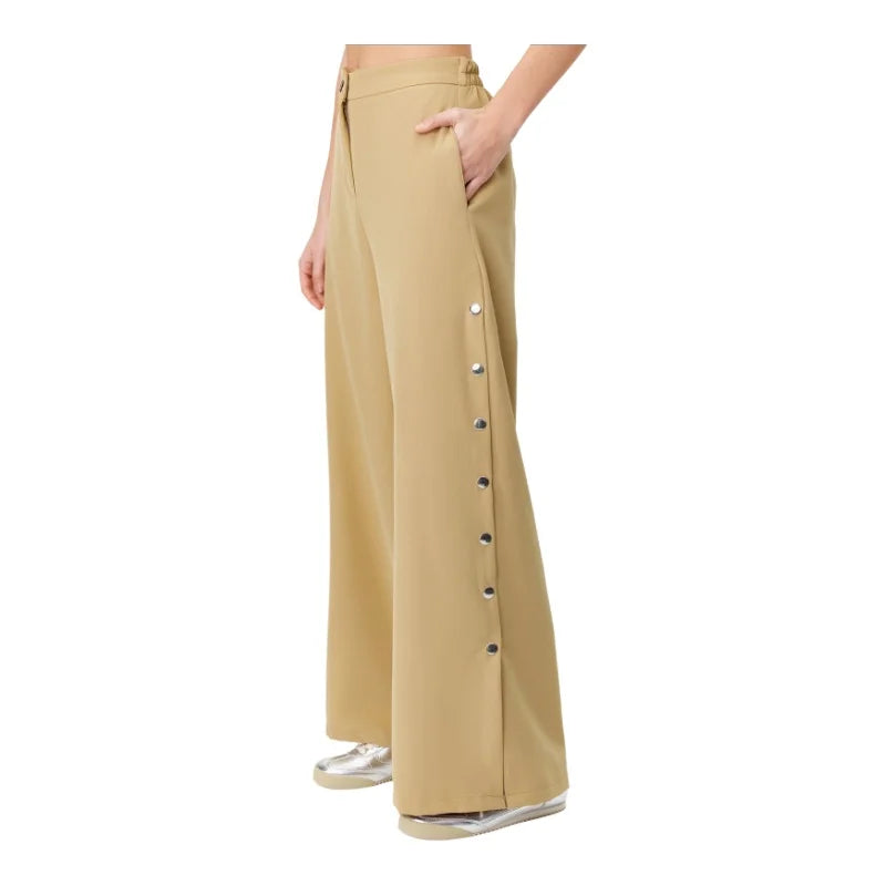 Trendyol TYZA Damen-Hosen und Caprihosen, lässige Tasche mit weitem Bein, schlichte Poly-Viskose-Hosen und Caprihosen, lässiges, weites Bein