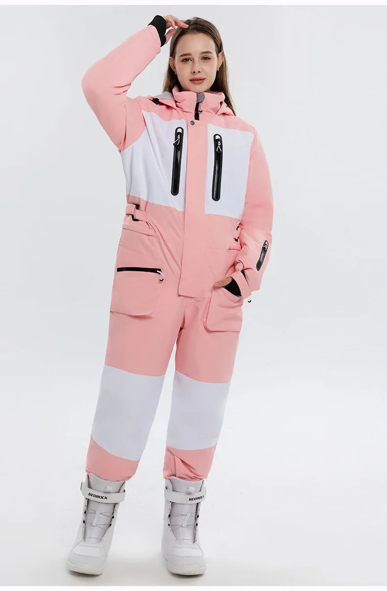 Frauen Winter Onesies Ski Anzug Im Freien Snowboard Jacke Hosen Herren Windproot Schnee Mantel Warme Isolierte Ski Overall Schneeanzug