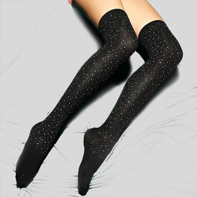 Sexy Strass Lingeri Lange Socke Frauen Lange Socke Oberschenkel Hoch Über Den Knie Strümpfe sexy Lolita Damen Mädchen Warme Knie Socken