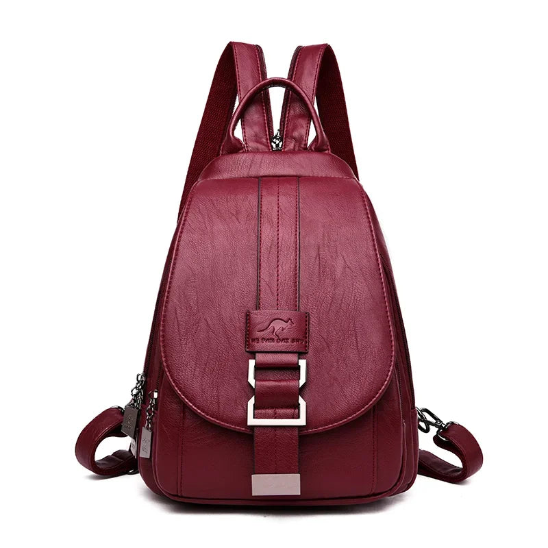 Frauen Anti diebstahl Rucksack Hohe Qualität Leder Schule Schulter Taschen Für Teenager Mädchen Multifunktions Rucksack Damen Brust Tasche