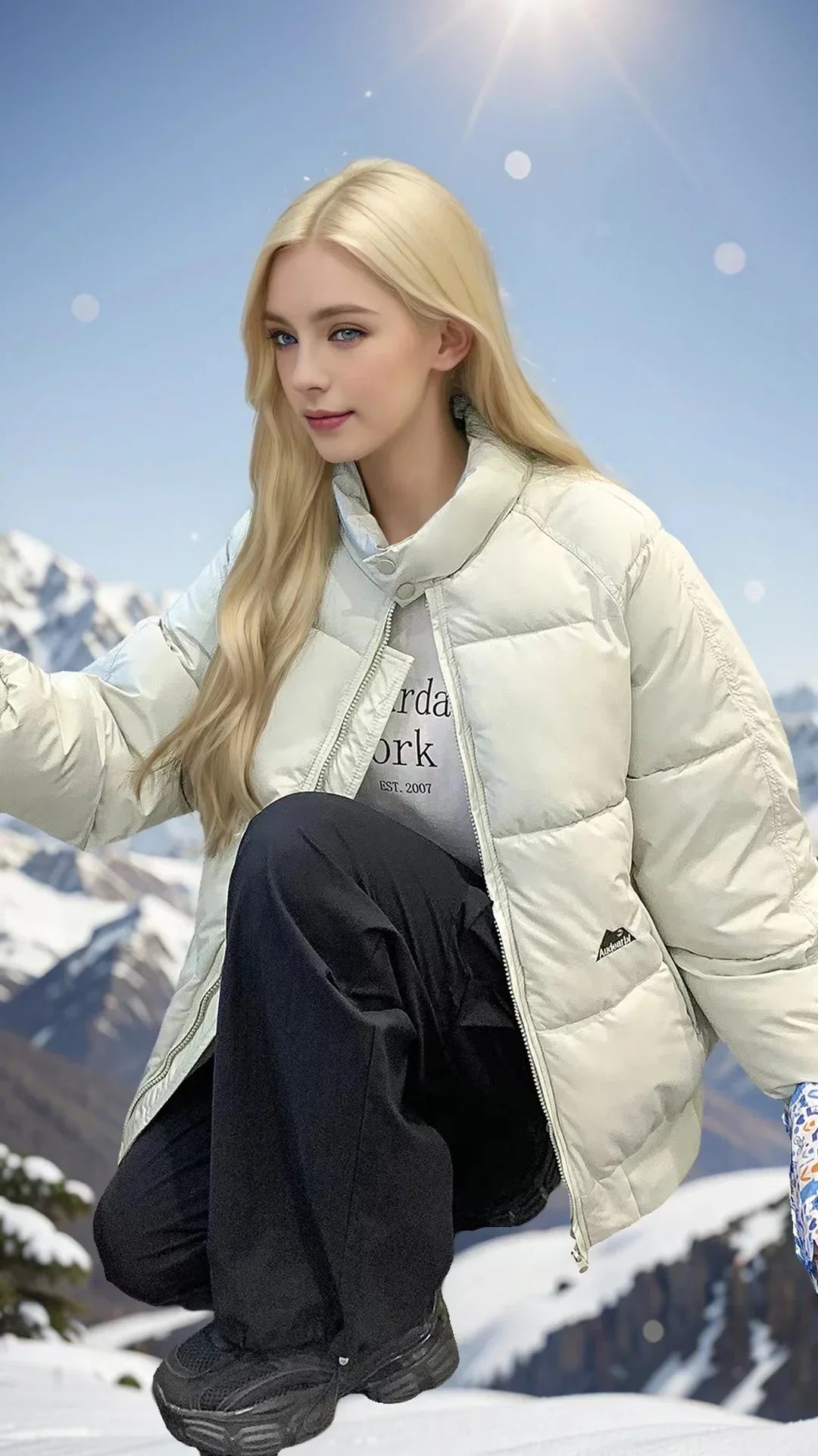 Süße Frau Daunen Baumwoll mantel Winter jacke warm lose koreanische Mode Stand Kragen Reiß verschluss 2024 neue weibliche Puffer jacke gepolstert