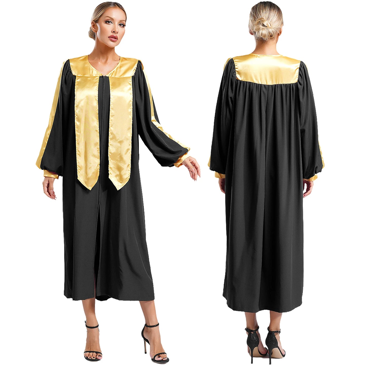 Damen Kirchenchor Robe Erwachsene Priester Pastor Prediger Minister Outfit Klerus Kleid Abschlusskleid Christliches Taufe Kostüm