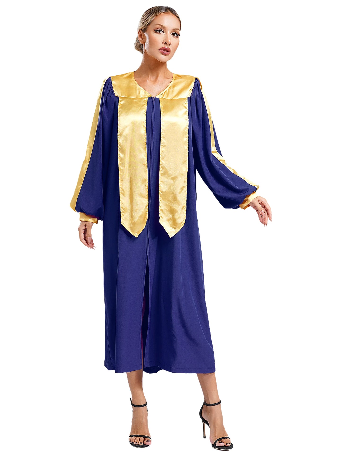 Damen Kirchenchor Robe Erwachsene Priester Pastor Prediger Minister Outfit Klerus Kleid Abschlusskleid Christliches Taufe Kostüm