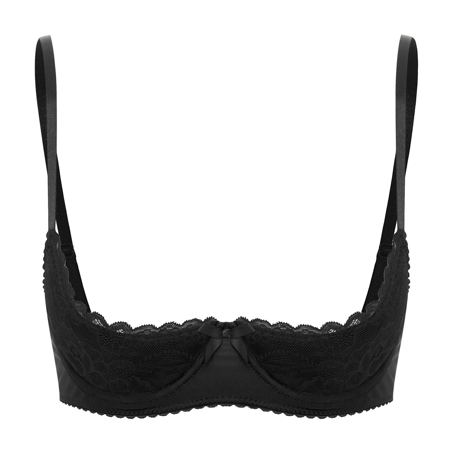 Damen sexy bestickte Spitze Demi Cup BHs Balcon ette ungefüttert unter verdrahtet Regal BH Bra lette Push-up Bandeau Unterwäsche