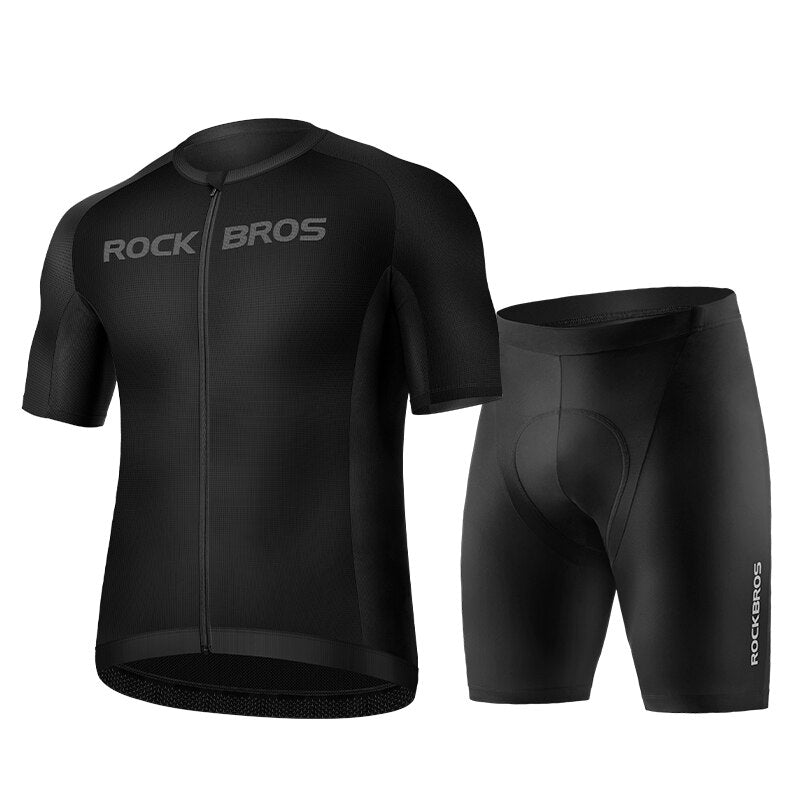 ROCKBROS Cycling Jersey Bib Set MTB Uniform Bike Clothing Quick-Dry Cycling Clothing Short Bicycle Short Sleeve Summer Ciclismo
