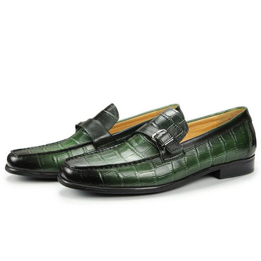 Men Penny Slip-On Leather Lined Loafer Luxury Men Shoes Loafer for Male Fashion Casual Alligator Printing Zapato Buckle Slip On