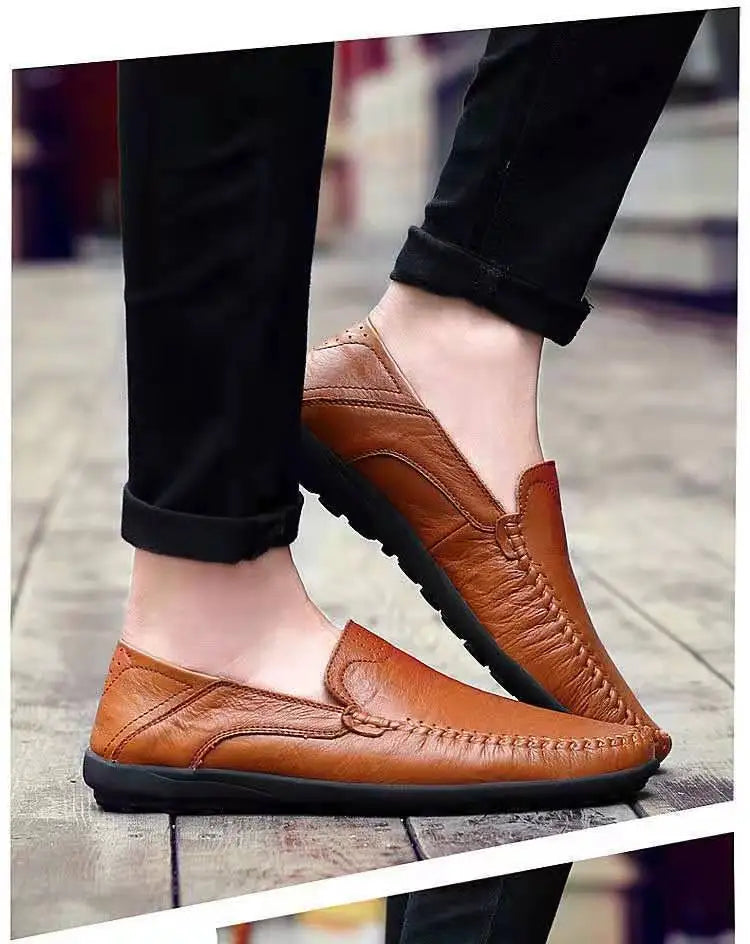 Männer Lederschuhe Männer Frühling Slipper Slip on Business Casual Lederschuhe klassische weiche Mokassins Hombre atmungsaktive Flats Schuhe