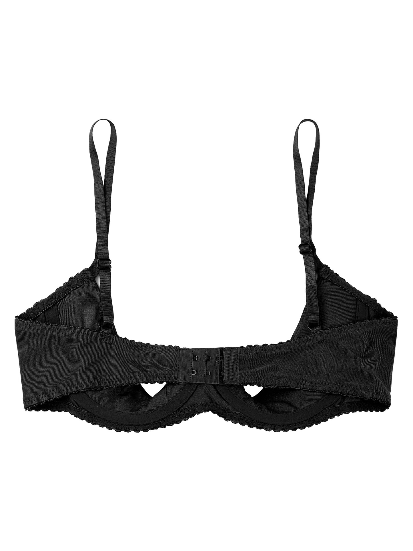 Damen Balcon ette funkelnden Strass Demi Cup Bügel ungefüttert Push-up Regal BH nicht gepolsterte Bra lette Dessous Unterwäsche