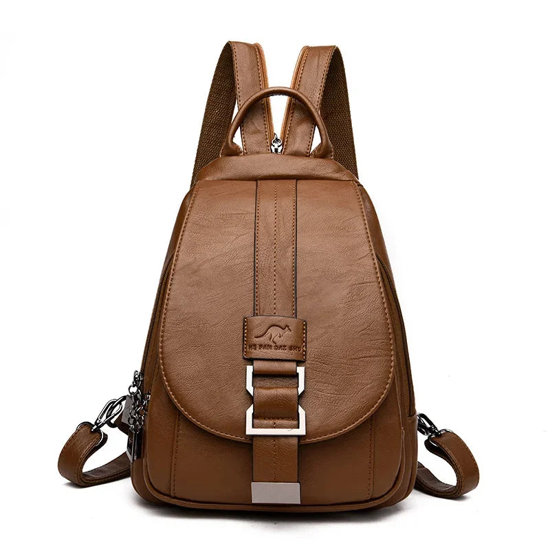 Frauen Anti diebstahl Rucksack Hohe Qualität Leder Schule Schulter Taschen Für Teenager Mädchen Multifunktions Rucksack Damen Brust Tasche