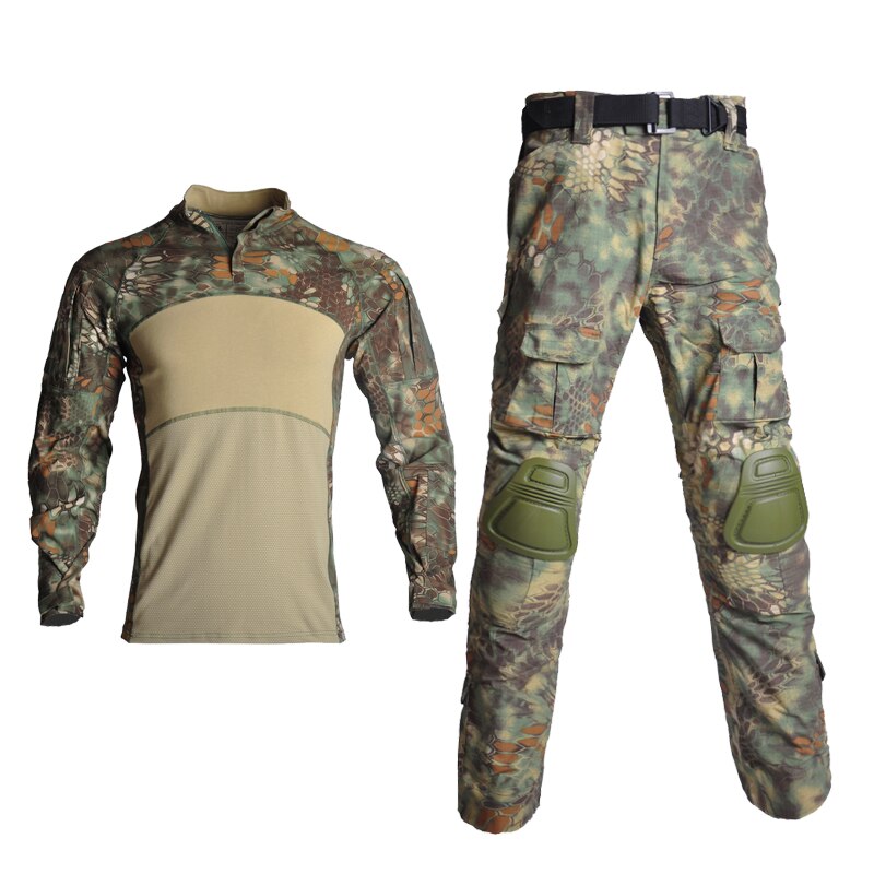 HAN WILD Outdoor Suit Airsoft Military Uniform Paintball Shirt Hunting Suit Combat Shirt Tactical Camo Shirts Cargo Pants Army