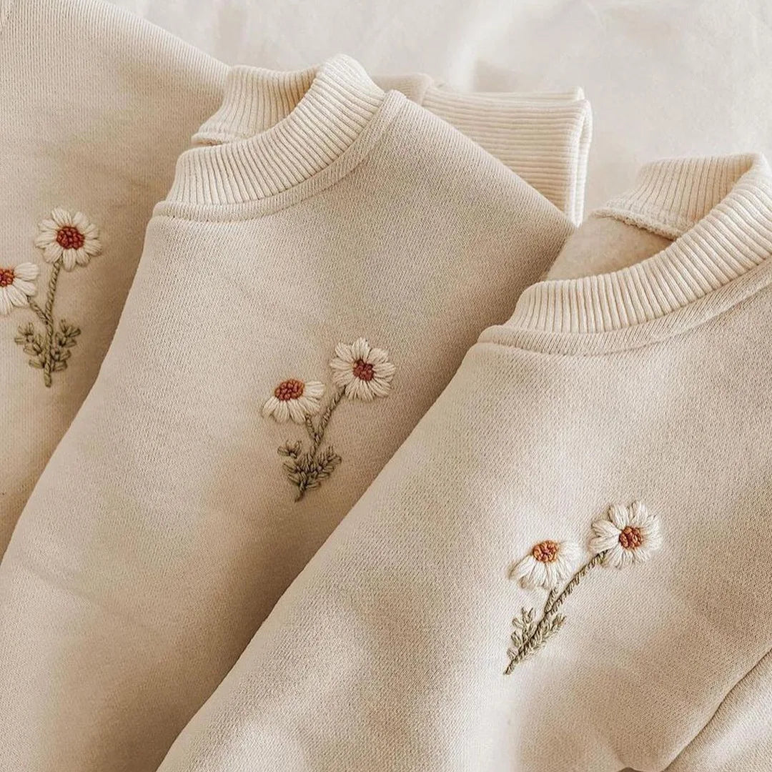 1 2 3 4 Jahre Baby Mädchen Kleidung setzt Stickerei Gänseblümchen Pullover Sweatshirt Hosen Jungen Trainings anzug Geburtstags geschenk Kinder kleidung