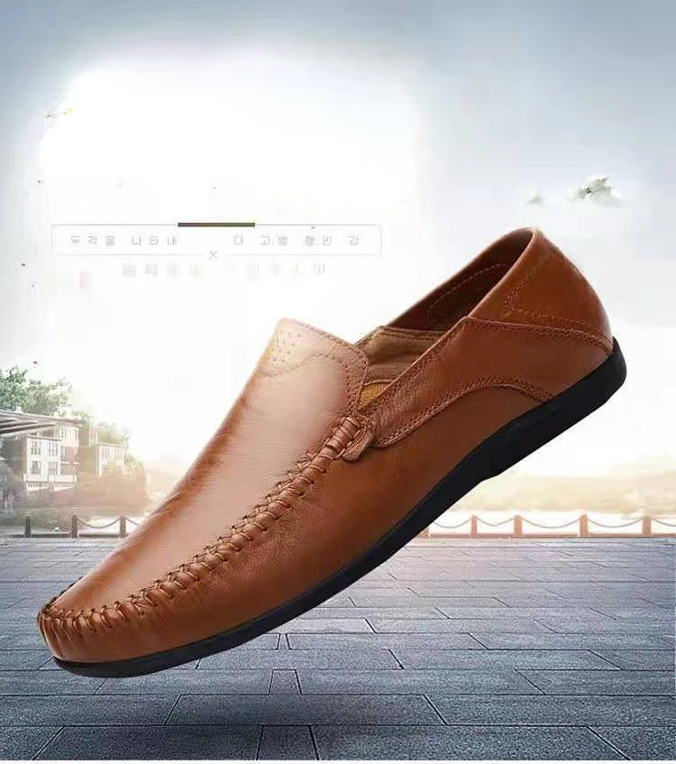 Männer Lederschuhe Männer Frühling Slipper Slip on Business Casual Lederschuhe klassische weiche Mokassins Hombre atmungsaktive Flats Schuhe