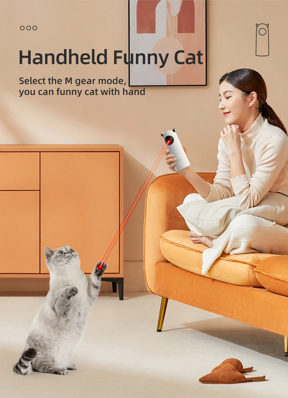 ROJECO Automatische Katze Spielzeug Interaktive Smart Necken Haustier LED Laser Indoor Katze Spielzeug Zubehör Handheld Elektronische Katze Spielzeug Für Hund