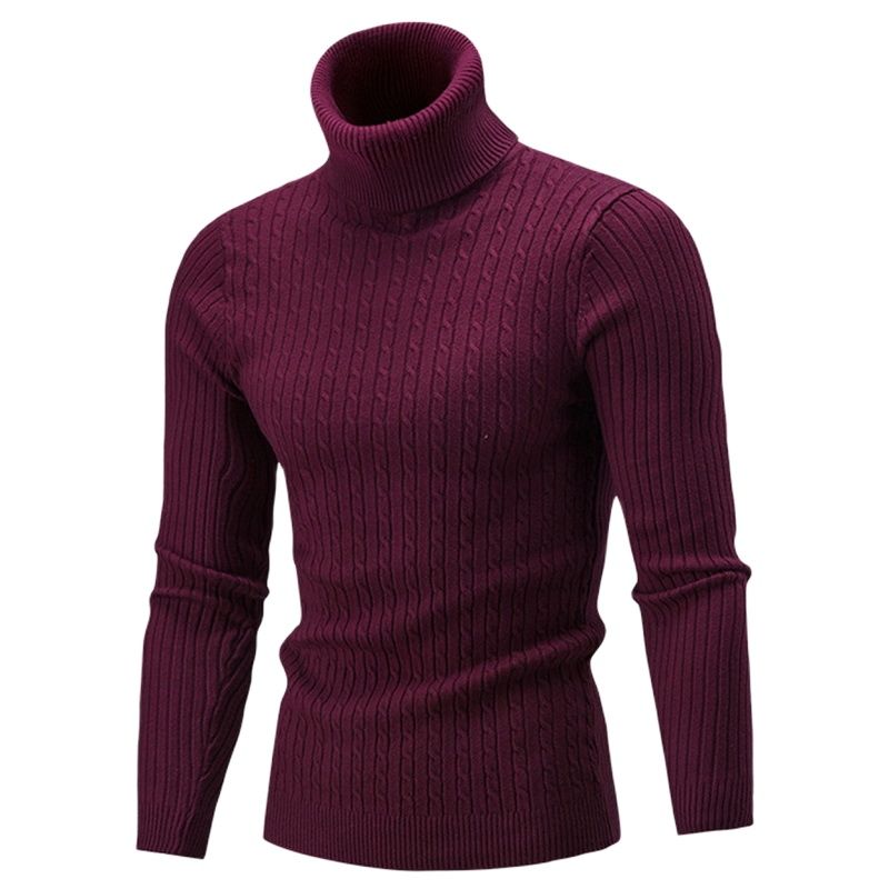 Autumn Winter Men&#39;s Turtleneck Sweater Men&#39;s Knitting Pullovers Rollneck Knitted Sweater Warm Men Jumper Slim Fit Casual Sweater