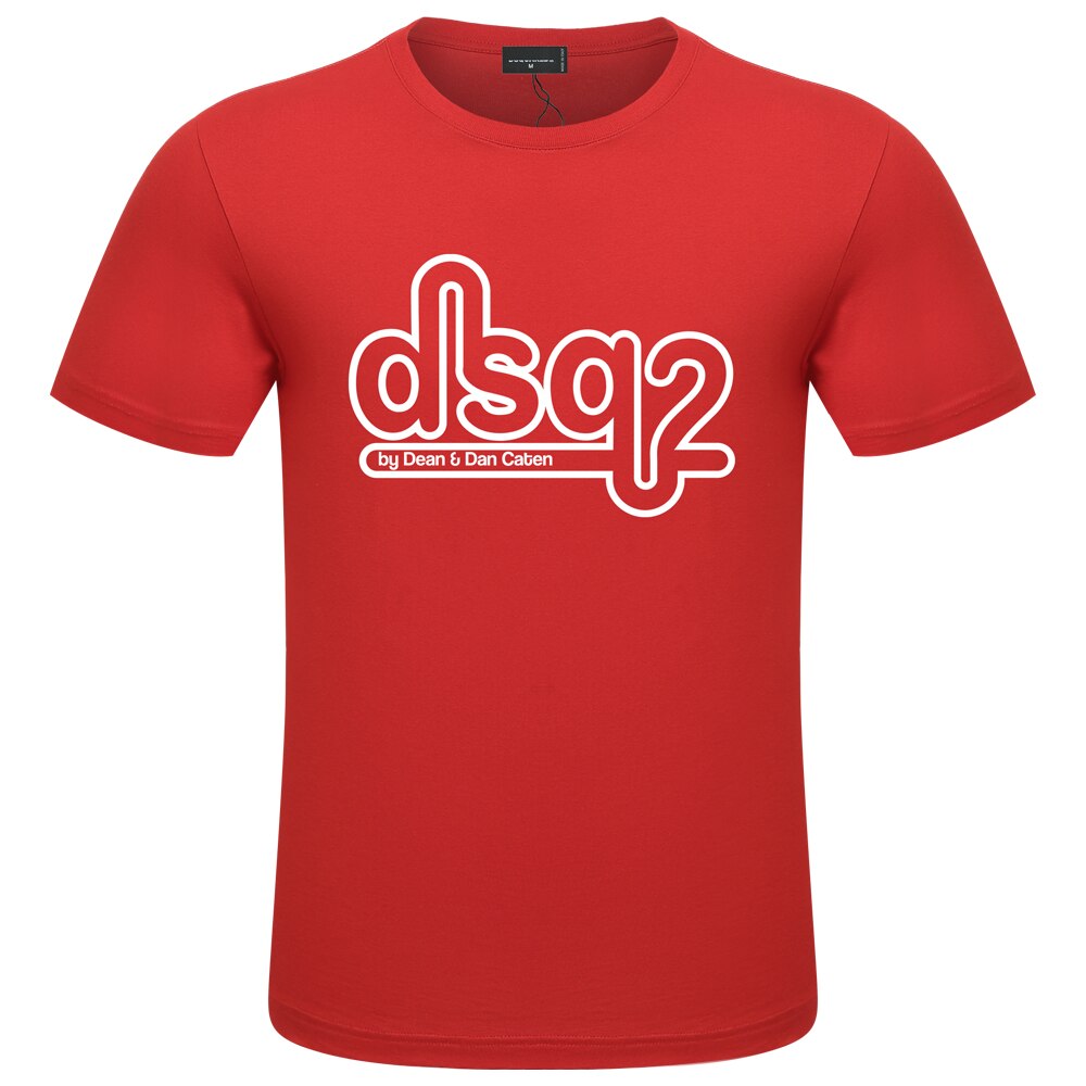 DSQ2 Brand Mens Summer Icon Print T-Shirt Mens Fashion Casual Loose Cotton Sport Jogging T-Shirt Street Hip Hop Couple T-Shirt
