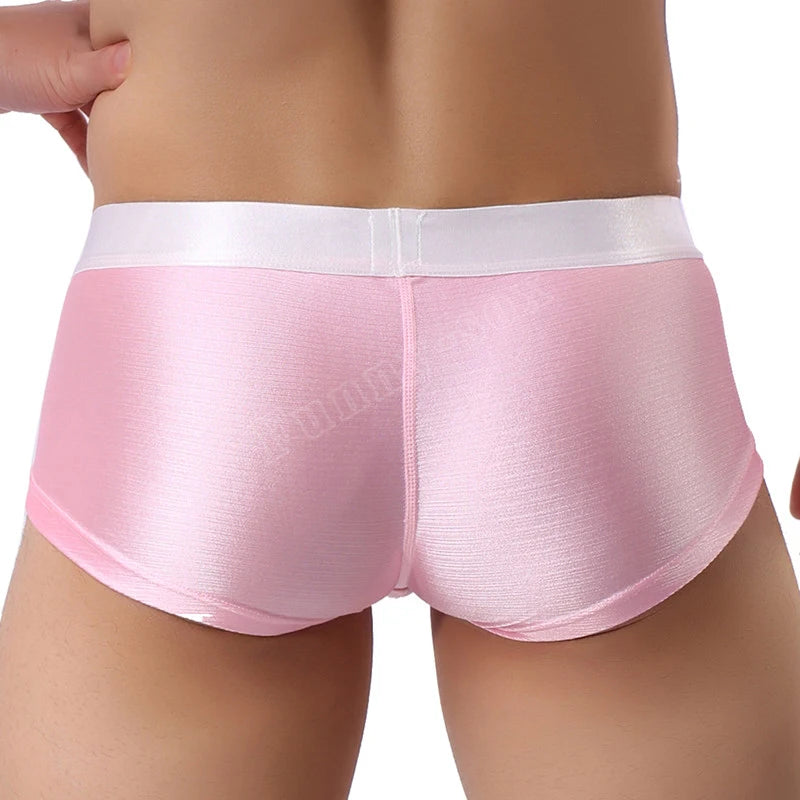 Männliches Geschlecht weicher und bequemer Boxer sexy glatt gebürstet atmungsaktiv Nylon Spandex großen Raum einlagige Front Schritt Unterwäsche