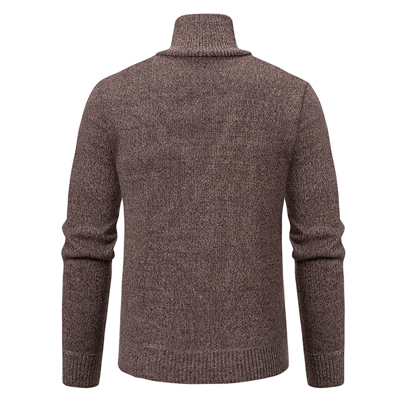 Herbst Winter Herren Strick pullover halber Reiß verschluss Pullover Herren Mode Slim Fit Stehkragen warme lässige Strick pullover