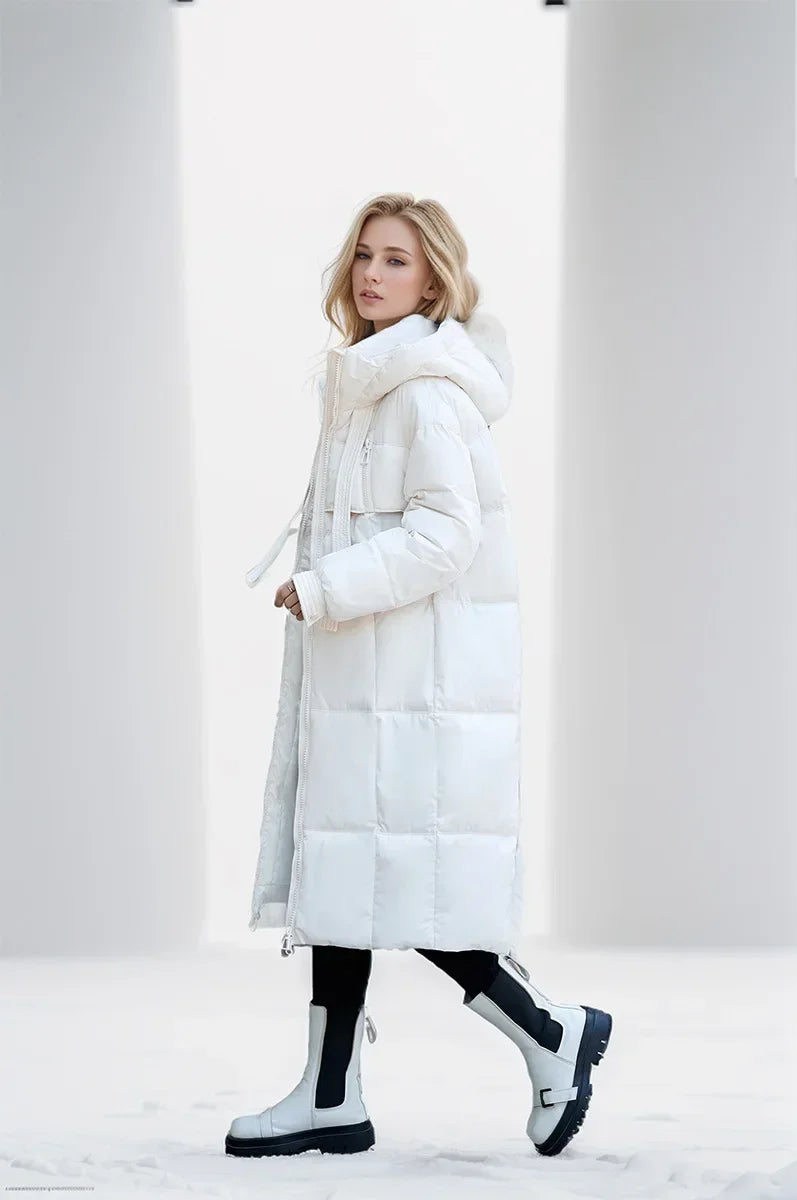 Frauen Parkas 2024 Herbst Winter Daunen Baumwoll jacken gepolstert verdickt Overknee locker lässig lange warme Taschen Mantel Schnee mantel