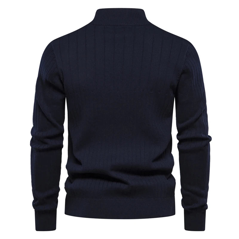 DIMUSI Winter Men's Zipper Pullover Sweater Casual Man Stand Collar Warm Turtleneck  Men Classic Sweaters Knitwear Clothing
