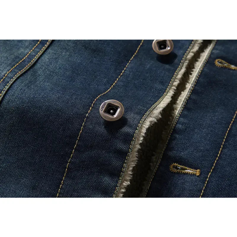 Winter warme und verdickte Herren lässige Jeans jacke Boutique Mode Baumwolle männliche blaue Jeans mäntel