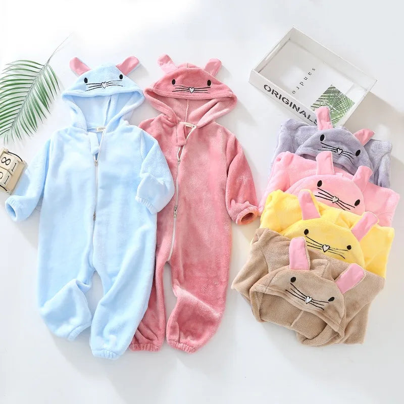 Newborn Baby Girl Rompers Cartoon Infant Boy Jumpsuit Roupas Bebe Flannel Newborn Clothes Suit Baby Pajama Kids Cartoon Jumpsuit