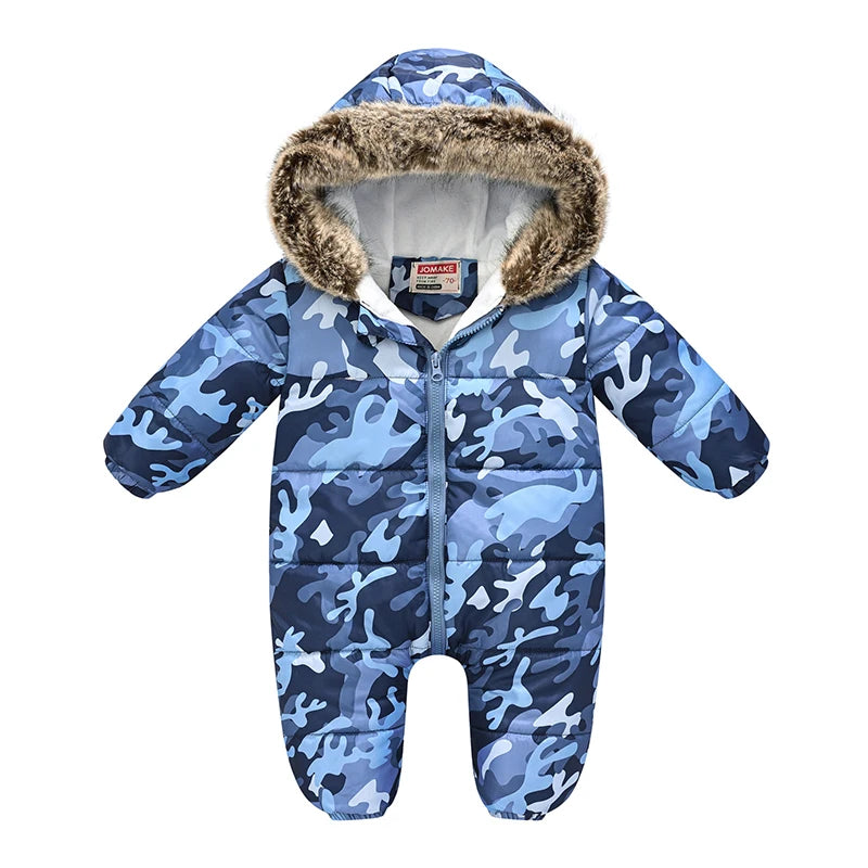 6 9 12 18 24 36 Monate Winter Baby Stram pler niedlichen Cartoon warme Mode Kapuze Reiß verschluss Pelz Kragen Junge Overall neue Kinder tücher