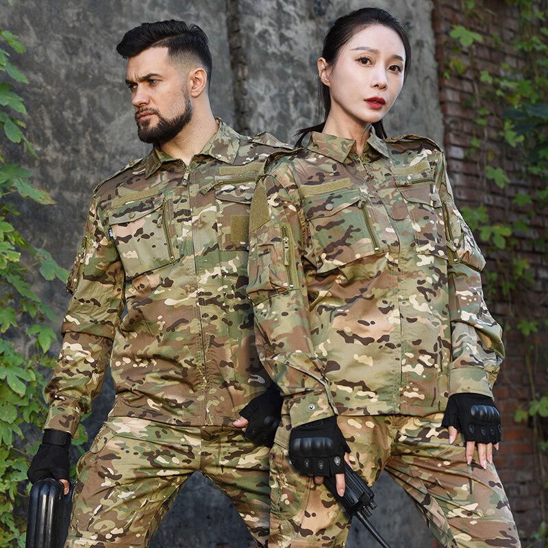 HAN WILD Military Uniform Upgraded Airsoft Camouflage Tactical Suit Camping Army Special Forces Combat Military Soldier Clothes