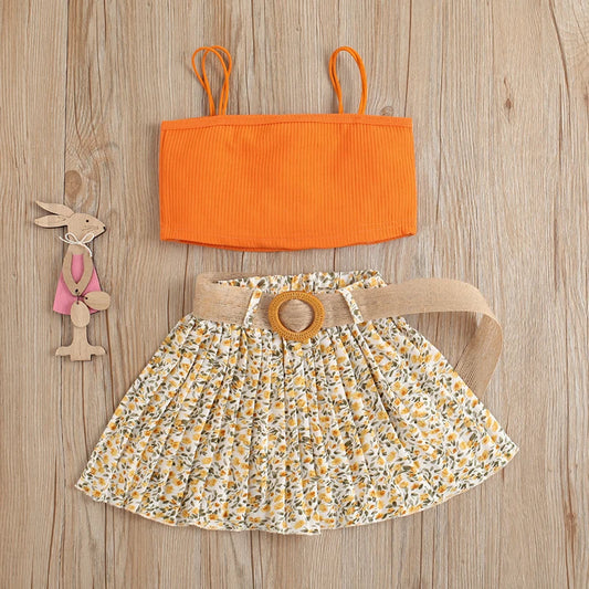 2 3 4 5 6 jahre Sommer Mädchen Kleidung Sets Baumwolle Top + Floral Röcke 2Pcs Kleine Prinzessin Baby anzüge Geburtstag Geschenk Kinder Kleidung