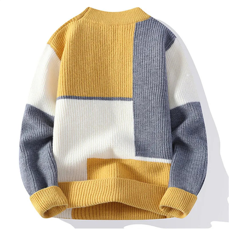 Herbst Winter dicke Mode Pullover Männer o Hals Strick pullover Herren Patchwork lässig Strick pullover koreanischen Pullover Strickwaren Mann