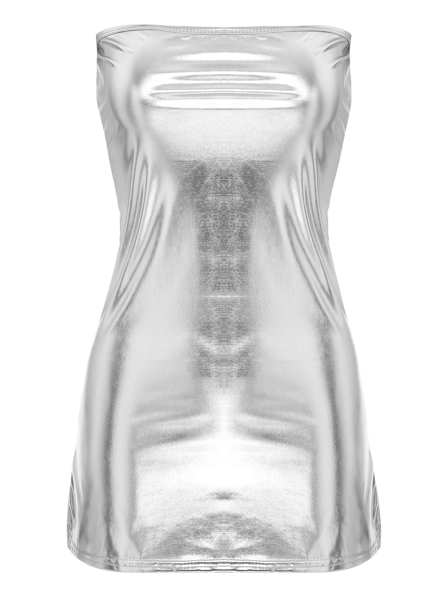 Frauen sexy glänzend träger los bodycon Bleistift kleid Metallic Rave Dance wear Disco DJ Club Party Dress-up Sommer Mini kleider