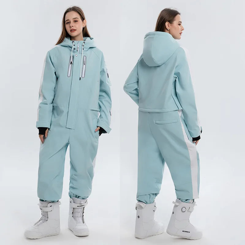 Winter Warm Einteiliges Ski Anzug Männer Frauen Winddicht Wasserdicht Snowboarden Overall Ski Anzüge Weibliche Schnee Kostüme