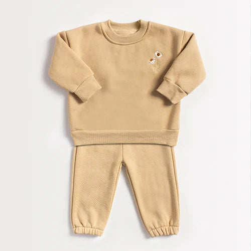 1 2 3 4 Jahre Baby Mädchen Kleidung setzt Stickerei Gänseblümchen Pullover Sweatshirt Hosen Jungen Trainings anzug Geburtstags geschenk Kinder kleidung