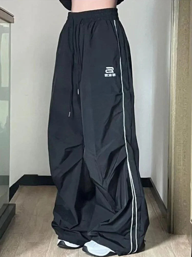 Deeptown lässig grau Jogging hose Frauen weites Bein schwarz Jogger klassische Baggy Streetwear übergroße Sport weibliche Hose All-Match