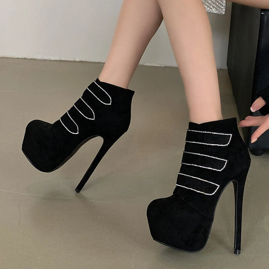 Liyke sexy Party Club Strip Pole Dance extreme High Heels Plateaus tiefel für Frauen Mode Hook Loop Round Toe Knöchel Schuhe Pumps