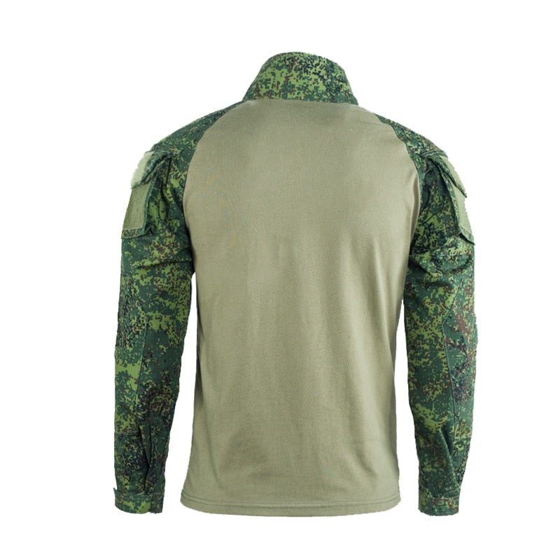HAN WILD Tactical Shirt RU CAMO Military Clothes Uniform T-Shirt Hunting Shirts Military Combat Shirt Cargo Pants Knee Pads