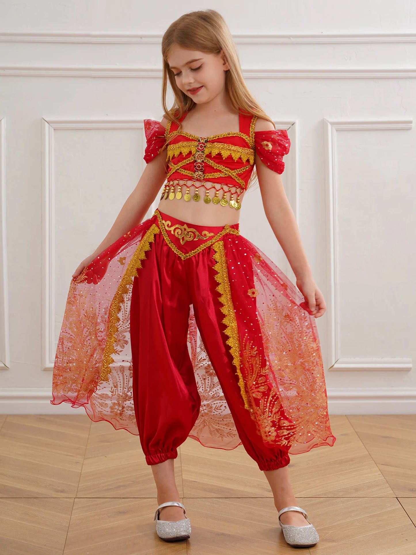 Kinder Mädchen arabische Prinzessin Kostüm Märchen Magie Charakter Kostüm für Halloween Geburtstag Cosplay Party Karneval