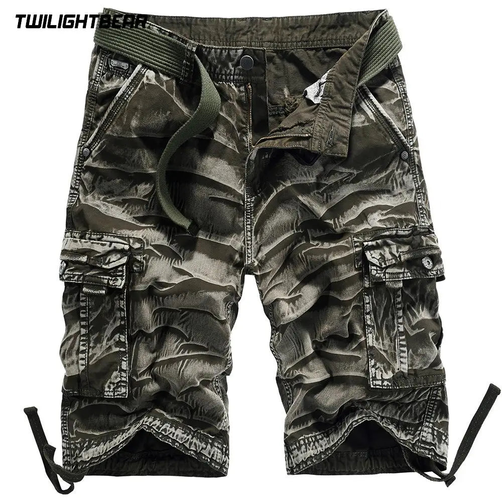 Summer Men's Cargo Shorts Oversized Multi-Pocket Shorts Pure Cotton Streetwear Casual Shorts Men Clothing Beach Shorts T0F3229