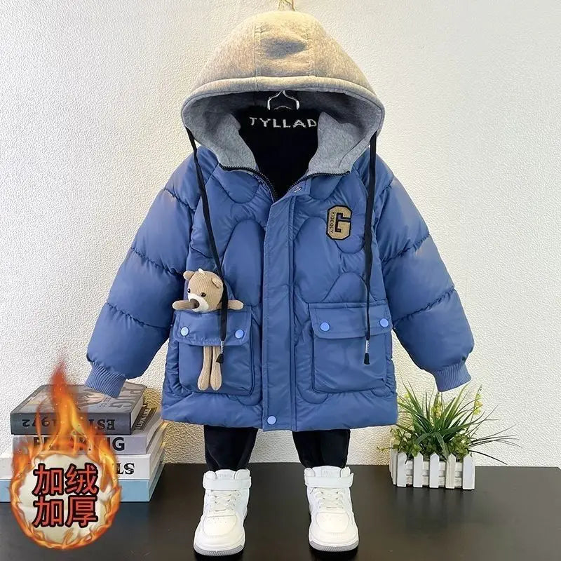 Warm halten Winter Jungen Jacke wasserdicht Mode Baby Mantel Kapuze Reiß verschluss Jungen Oberbekleidung Geburtstags geschenk 4 6 8 10 Jahre Kinder kleidung