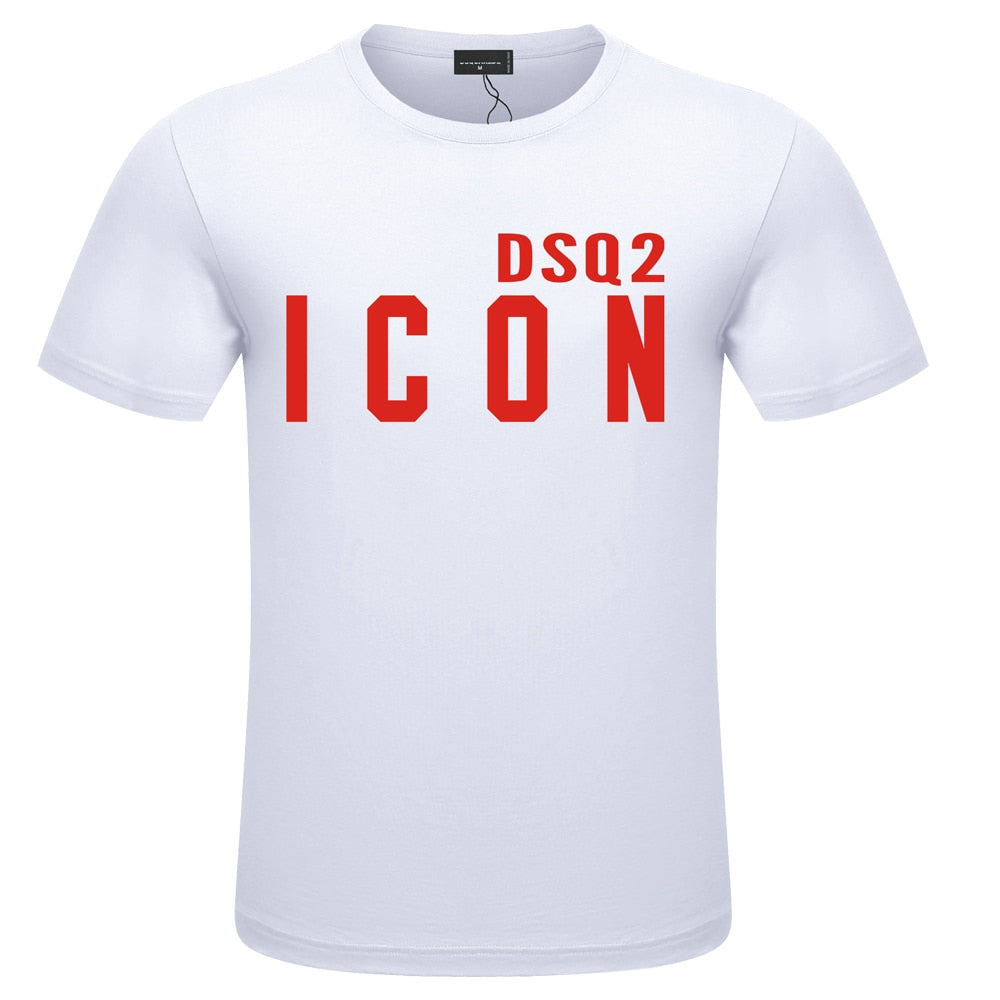 DSQ2 Summer O-Tshirt Mens Women Casual ICON Print Short Sleeve Couple T-shirt Cotton Sports T-shirt Hip Hop Tees Streetwear