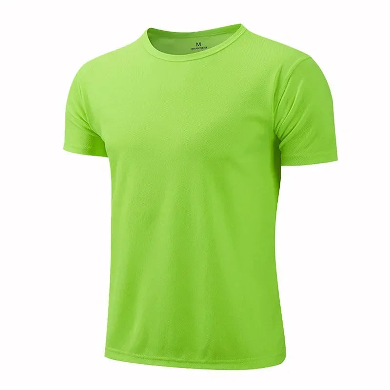 Schnellt rocknende Rundhals-Sport-T-Shirt Fitness-Fitness-Shirt Trainer Laufen T-Shirt Männer atmungsaktive Sport bekleidung костюм женский летний