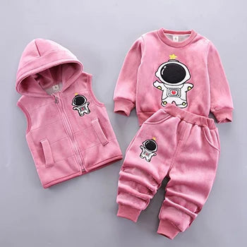 1 2 3 4 Jahre Herbst Winter Mädchen Kleidung Sets niedlichen Kaninchen halten Mode Mantel Weste Hosen Baby Prinzessin Anzug Kinder Kleidung