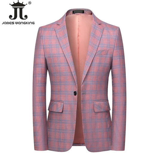 M-6XL Frühling und Herbst neue Boutique Mode Plaid Retro Herren schlanke lässige Business-Anzug Jacke Bräutigam Hochzeits kleid Blazer