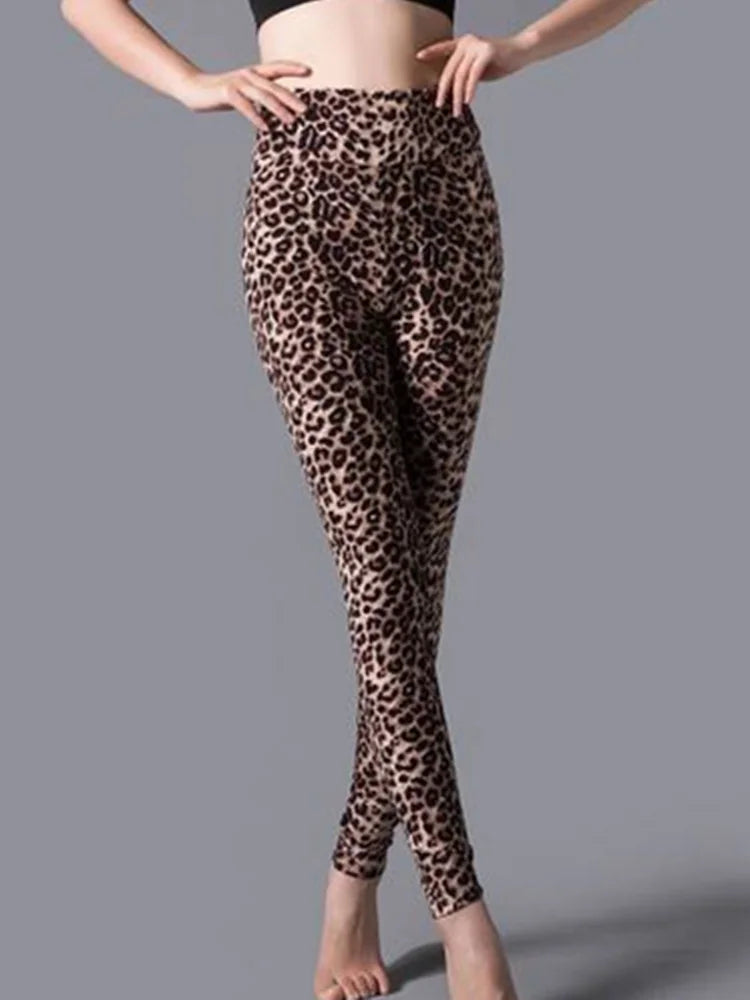 CUHAKCI High Waist Animal Printed Leggings Soft Stretchy Women Sexy Leopard Print Pencil Pants Sport Fitness Yoga Leggings S-2XL